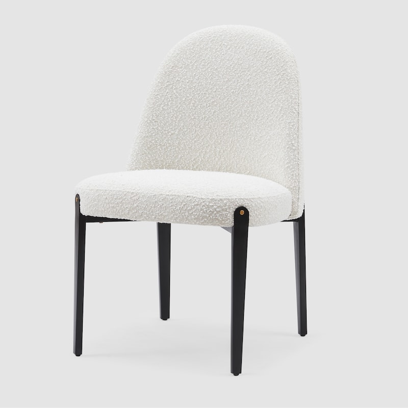 Morden Fort Upholstered Side Chair in White and Black (Set of 4)