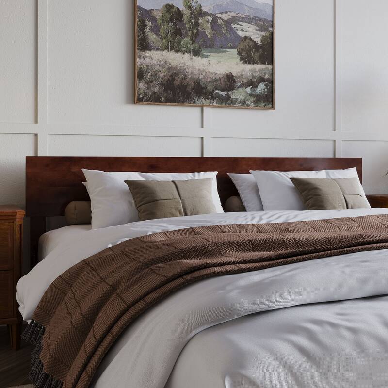 AFI Orlando Headboard with Attachable Charger - Walnut - King