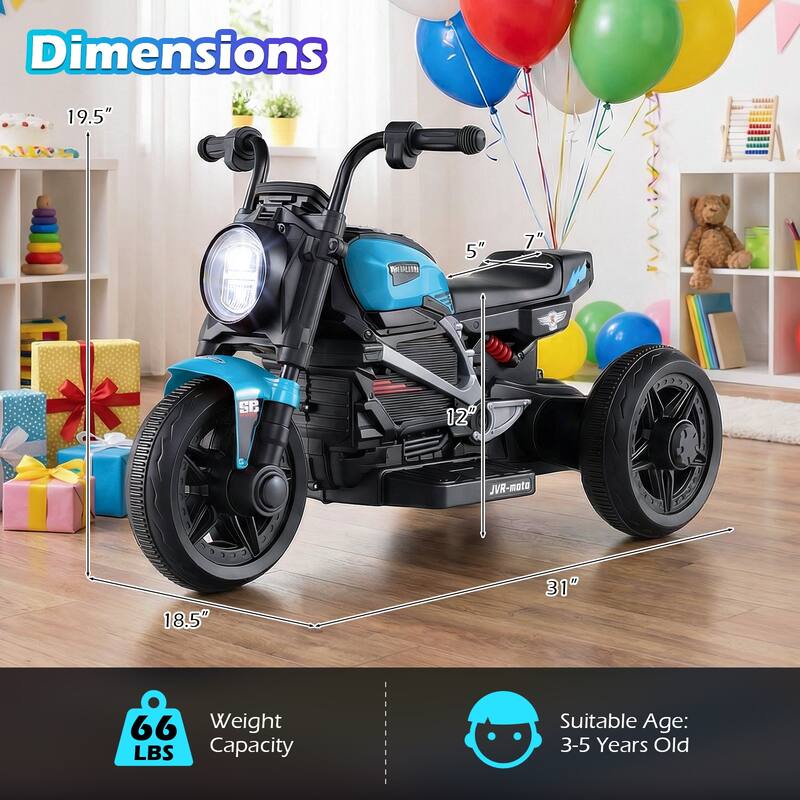 Gymax 6V Kids Motorcycle w/Song Story LED Headlights Accelerator