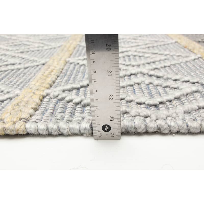 ECARPETGALLERY Braid weave Sienna Grey Wool Rug - 6'0 x 8'6