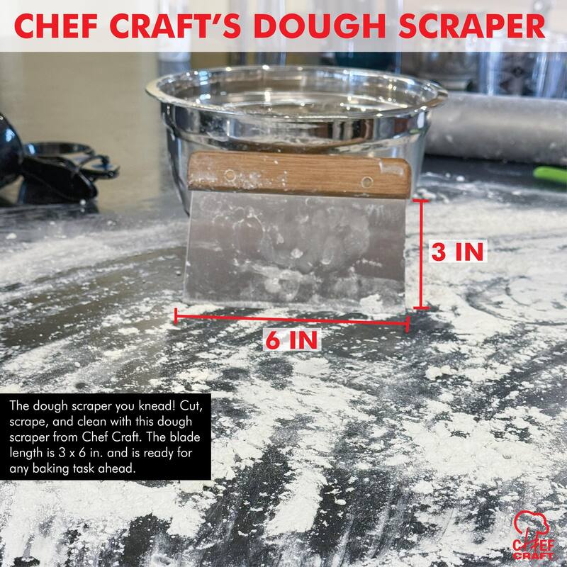 Chef Craft 6-inch Wide Stainless Steel Blade Dough Scraper