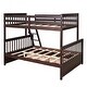 preview thumbnail 15 of 15, Classic Wooden Bunk Bed,Twin-Over-Full Bunk Bed with Ladders & Drawers