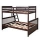 preview thumbnail 15 of 15, Twin Over Full Wood Bunk Bed with Storage Drawers and Ladders,Full-Length Guardrail