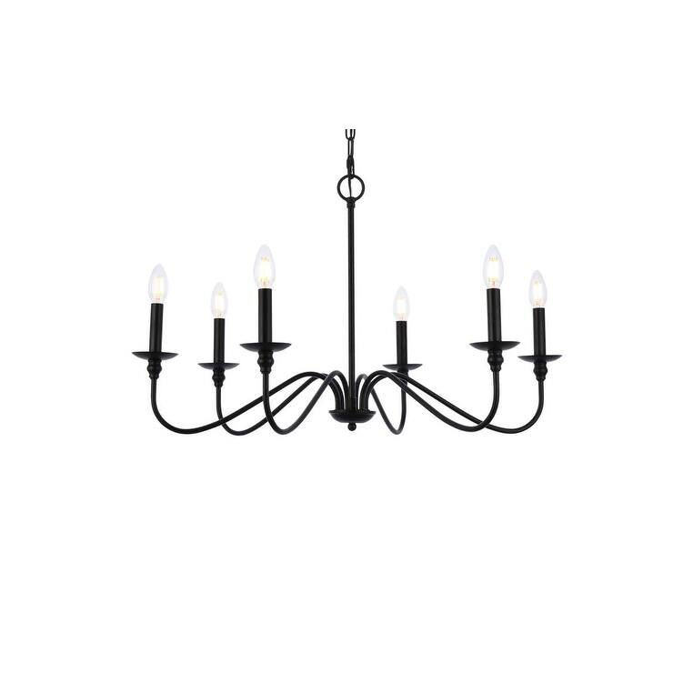 Bellevue EGCH19411 Nerita 6 Light 30" Wide Taper Candle Chandelier - Matte Black