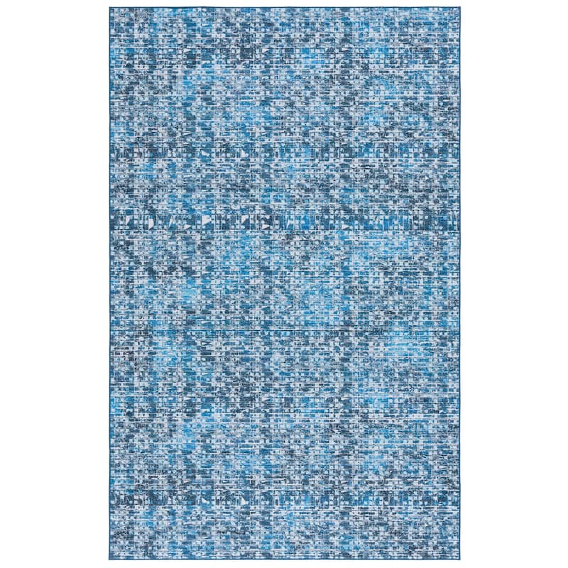 SAFAVIEH Tucson Cathrine Machine Washable Slip Resistant Rug - 4' x 6' - Blue/Grey