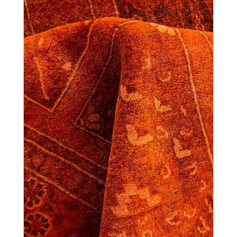 Contemporary Overdyed Wool Hand Knotted Area Rug - 3' 1" x 5' 1"