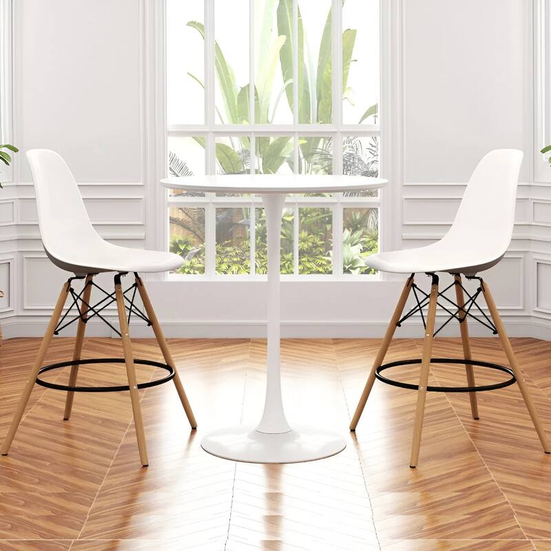 Tulip Modern Bar table white GLOSS Table (40" H x 28"D)
