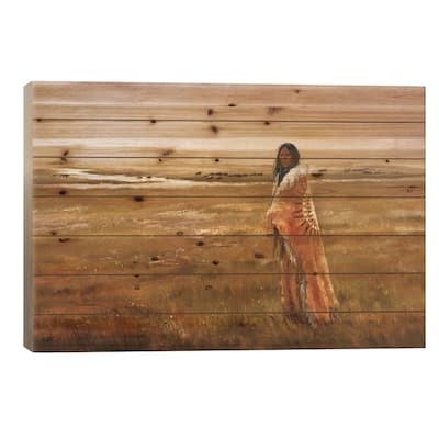 The Return Of White Buffalo Woman Print On Wood by David Joaquin - Multi-Color