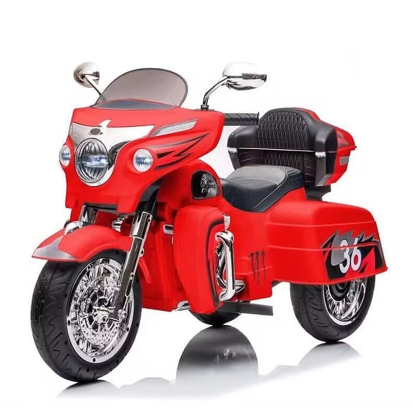 slide 2 of 48, Kids Ride On Motorcycle, Kids Electric Motorcycle 12V Two Seat, Motorbike For Kids With Key Start /3 Wheels Headlight Red