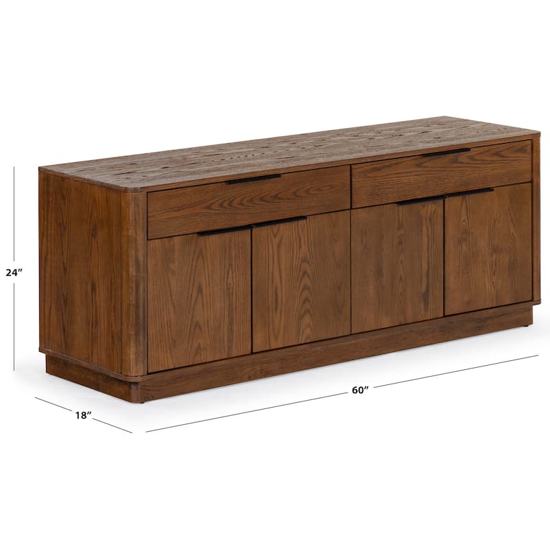 SAFAVIEH Couture Gabrietta 2 Drawer Wood TV Stand - 60"W x 18"D x 24"H