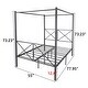 preview thumbnail 5 of 6, Vintage Metal Canopy Bed Frame - Full Size for Timeless Bedroom Style