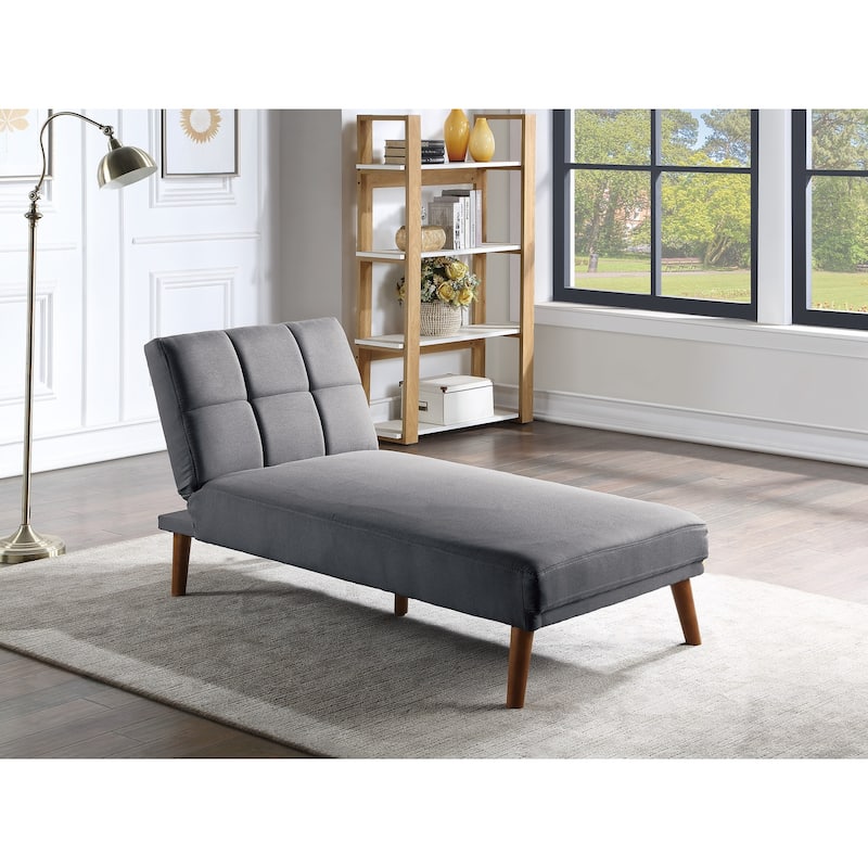 Polyfiber Adjustable Chaise Bed Living Room Solid wood Legs Tufted ...