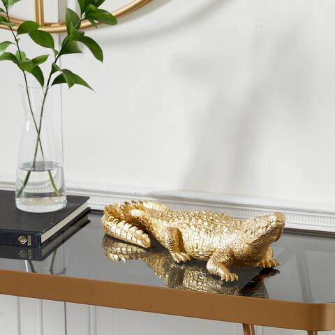 Gold Polystone Traditional Sculpture 4 x 16 x 5 - 16 x 5 x 4