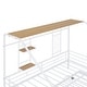 preview thumbnail 15 of 38, Metal Full Size House Bed with Trundle and Built-in Shelf