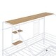 preview thumbnail 40 of 78, Metal House Bed with Trundle, Twin/Full Size Daybed Playhouse Bed with Bulit-in Storage Shelves and Metal Grid for Kids Teens