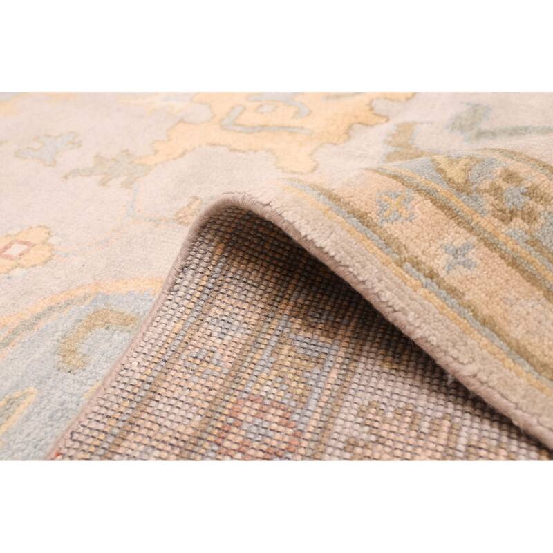 ECARPETGALLERY Hand-knotted Modern Oushak Light Grey Wool Rug - 9'11 x 13'9