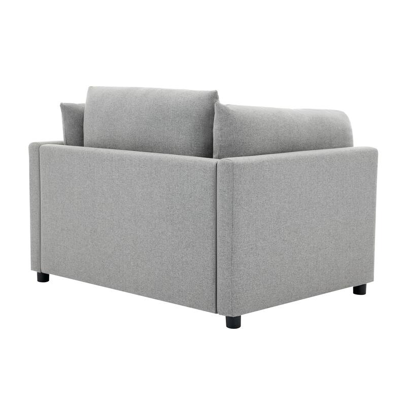 Roomfitters 50" Oversized Armchair with Ottoman, Modern Accent Chair, Lumbar Support, Reading Sofa for Bedroom