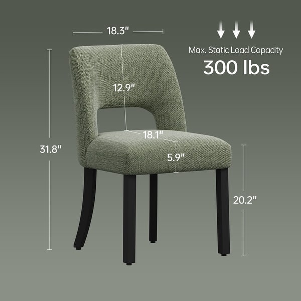 dimension image slide 3 of 4, Set of 2/4/6 Modern Fabric Upholstered Dining Room Chair Kitchen Chairs with Wood legs