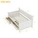 preview thumbnail 4 of 11, Twin Size Wooden Daybed with 2 Drawers, Backrest, Armrests,Cream White