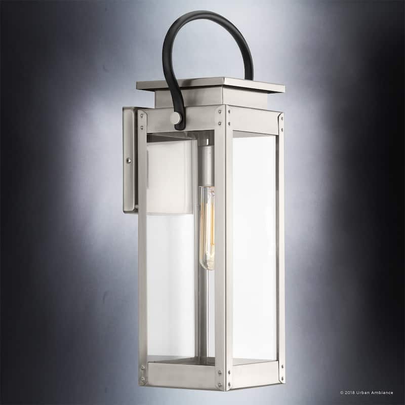 Luxury Nautical Stainless Steel Outdoor Wall Light by Urban Ambiance - 19-3/8"H x 7-7/8"W x 6-1/2"Dep
