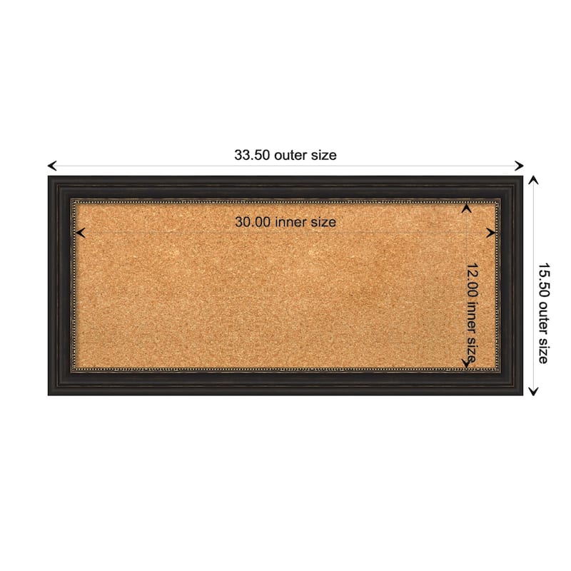 Accent Bronze Narrow Framed Cork Bulletin Memo Board