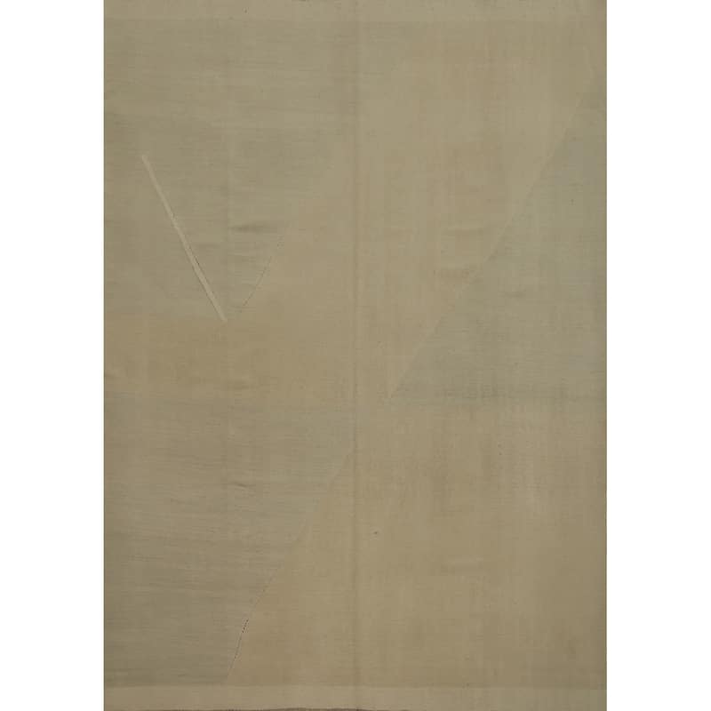 Hand Woven Oriental 100% Wool Carpet Southwestern Modern Beige & Ivories Kilim Area Rug - 9' 9'' X 7' 10''
