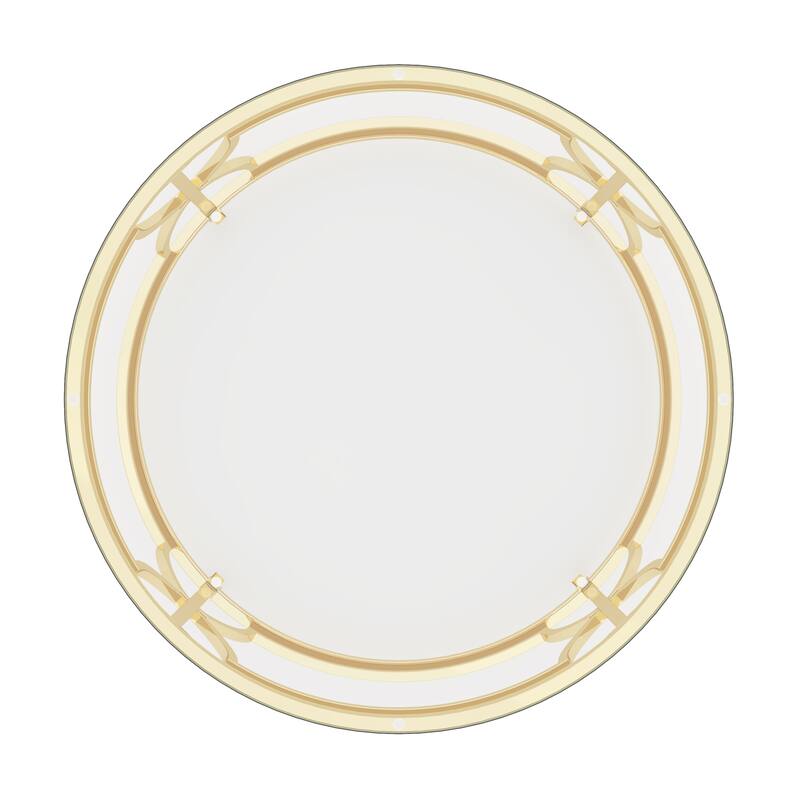 Round Glass Coffee Table with Luxurious Geometric Metal Frame by Harper&Bright Designs