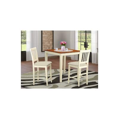 Counter Height Table Set 3pc - Modern Square Dining Table & Stools