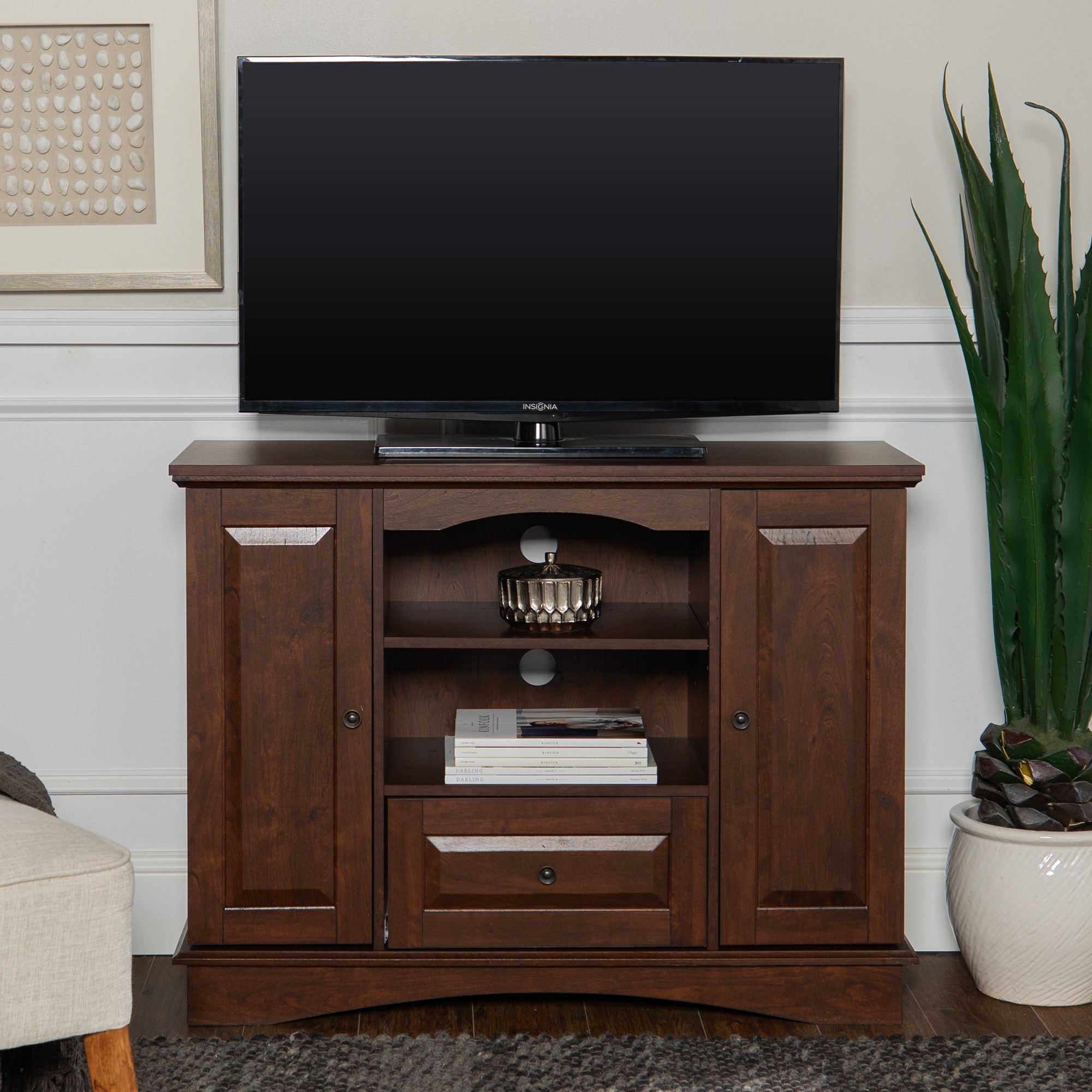 Walker edison 42 wood highboy tv stand sales