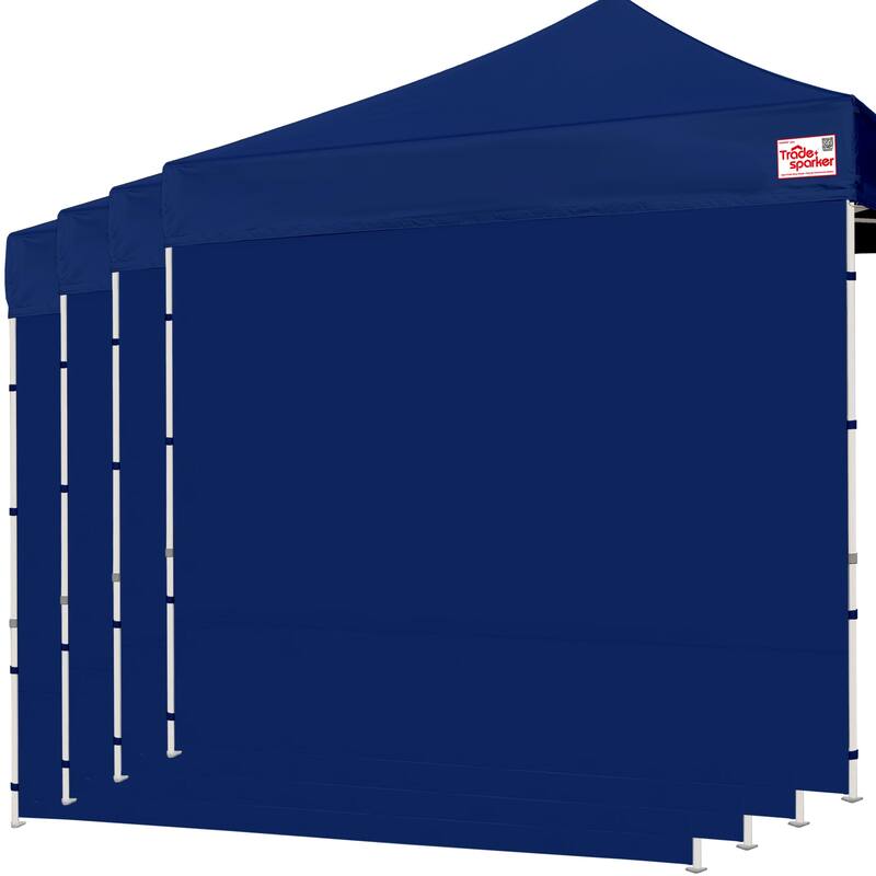 Tradesparker 10x10/10x20 Canopy Sidewall Kit 3 Walls+1 Doorwall Fits Pop Up Tents - Navy Blue - 10x10ft