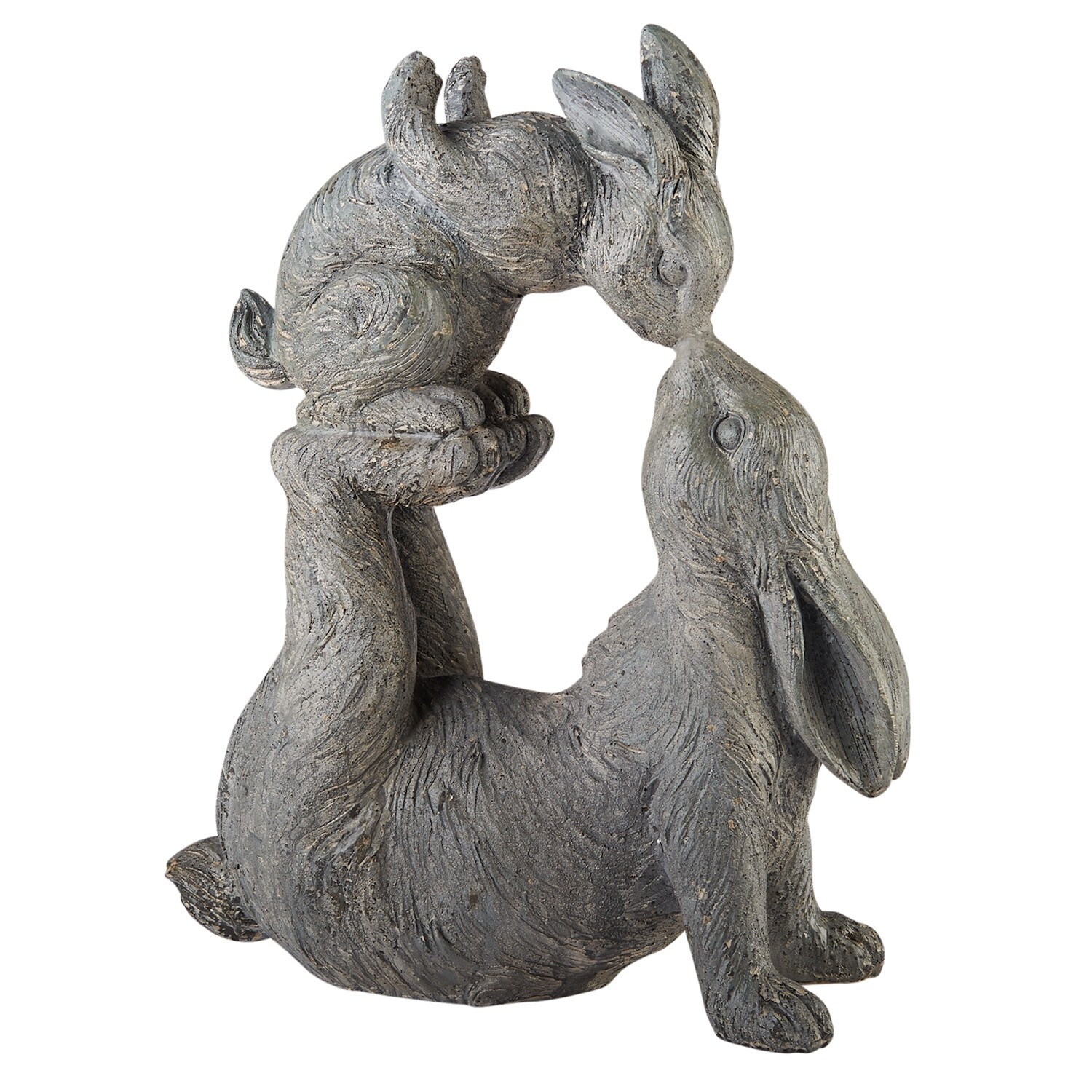 Shop Kissing Rabbits Garden Sculpture Parent Child Bunny Yard
