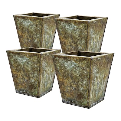 A&B Home Set of 4 Green Pots