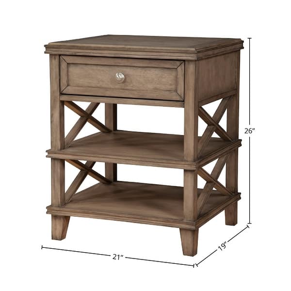 Alpine Furniture Potter 1 Drawer Nightstand with 2 Shelves