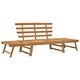preview thumbnail 2 of 7, vidaXL Patio Bench 2-in-1 74.8" Solid Acacia Wood - (60.2"-74.8") x 26.8" x 29.1"