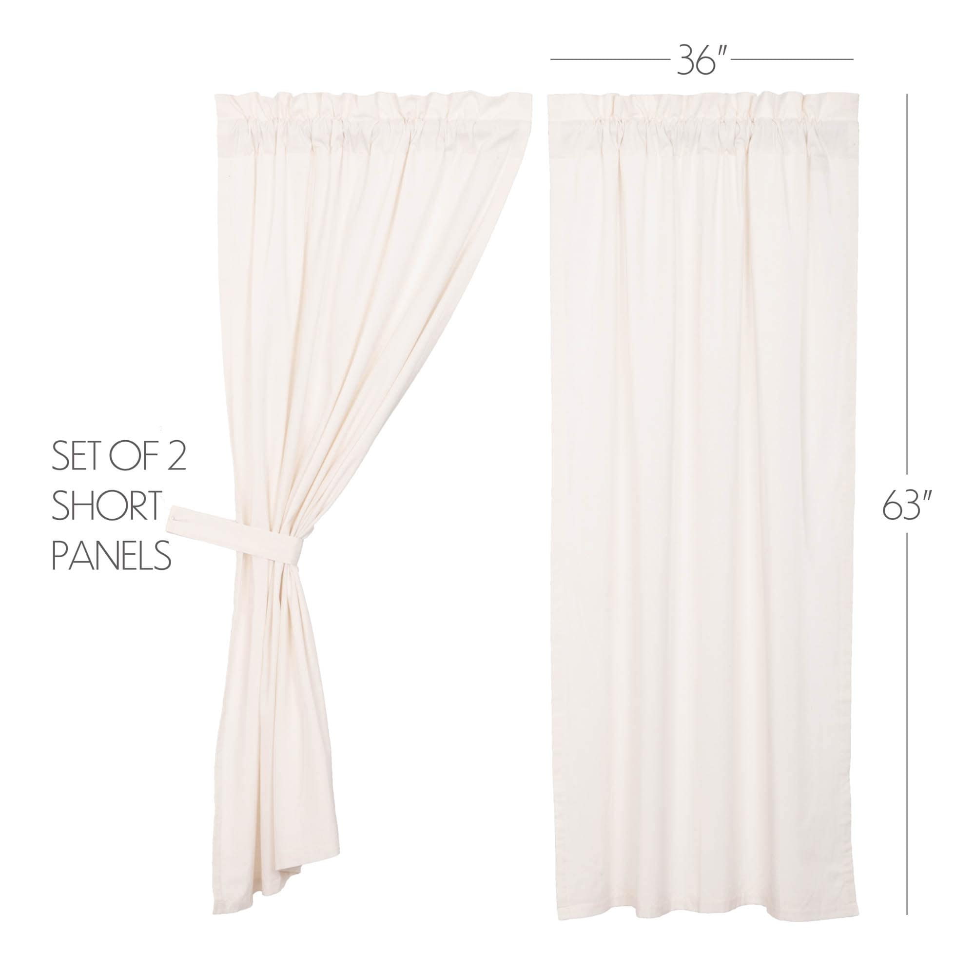 Simple Life Flax Short Panel Set 63x36 in Natural Linen-image