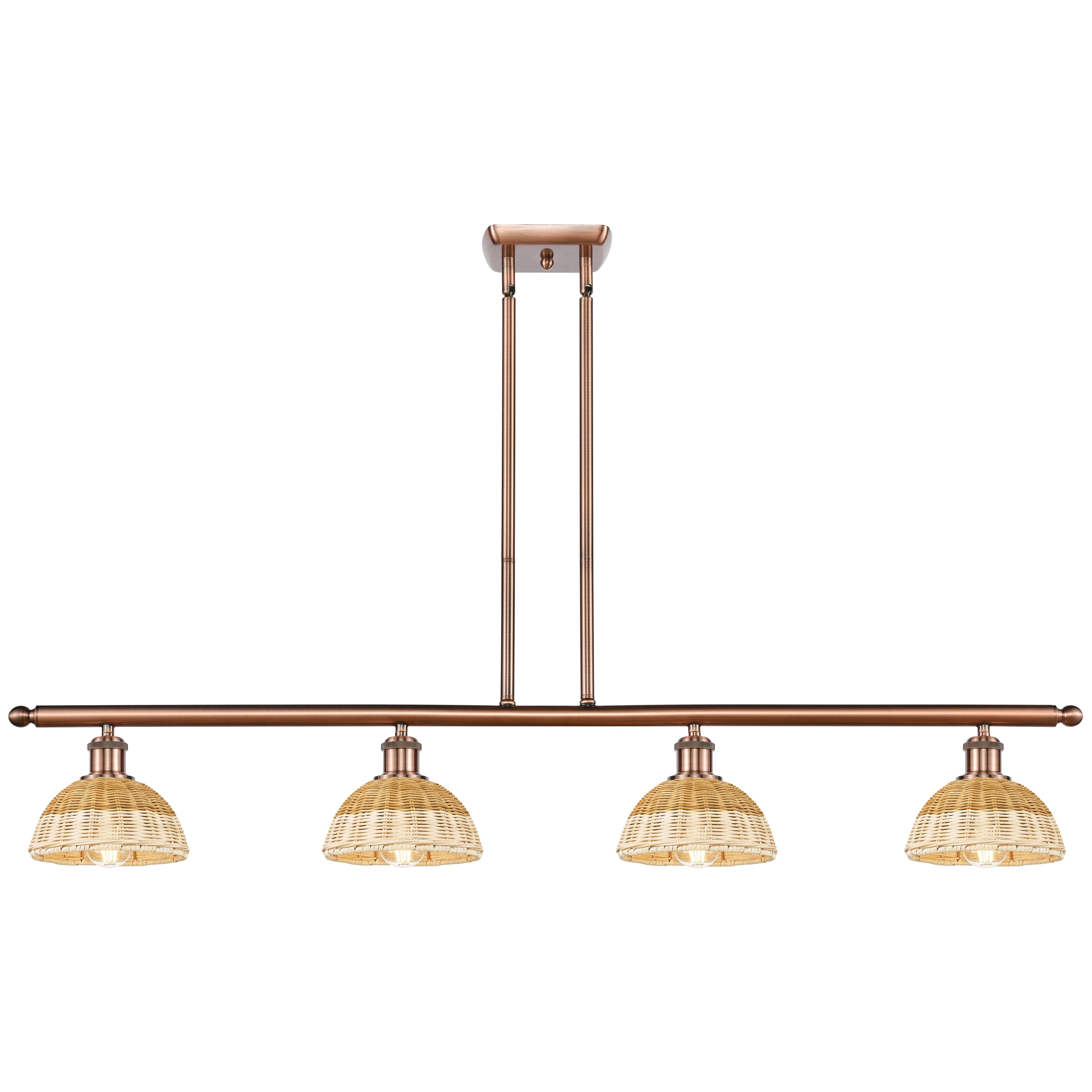 Innovations Lighting Endless Possibilities Ballston - Bristol Natural II - 4 Light 48" Stem Hung Island Light with 8" Shades