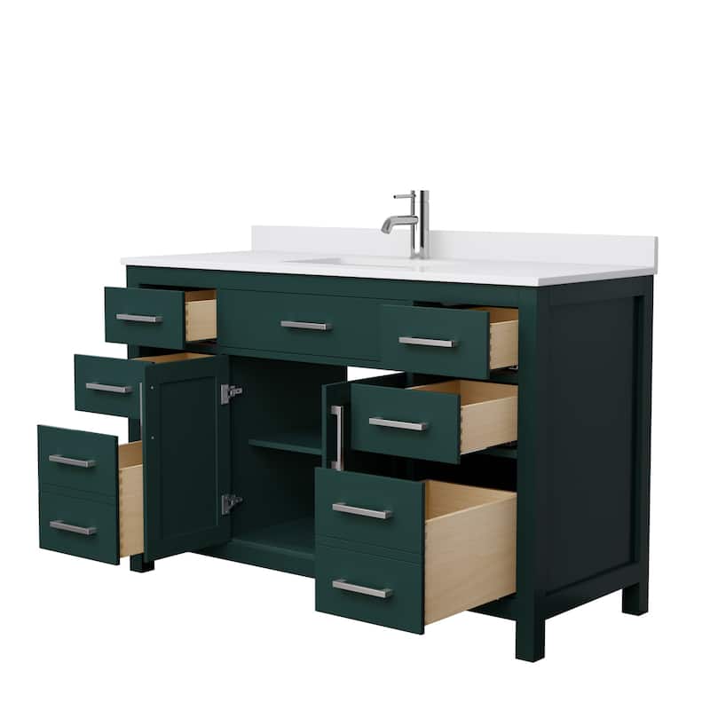 Beckett 54-Inch Transitional Marble Top Single Vanity