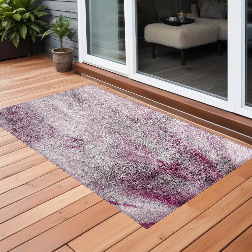 Gaz Artistic Abstract Weather Resistant Current & Stylish Outdoor Rug