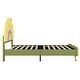 preview thumbnail 13 of 13, Upholstered Platform Bed With Sunflower Shaped Headboard