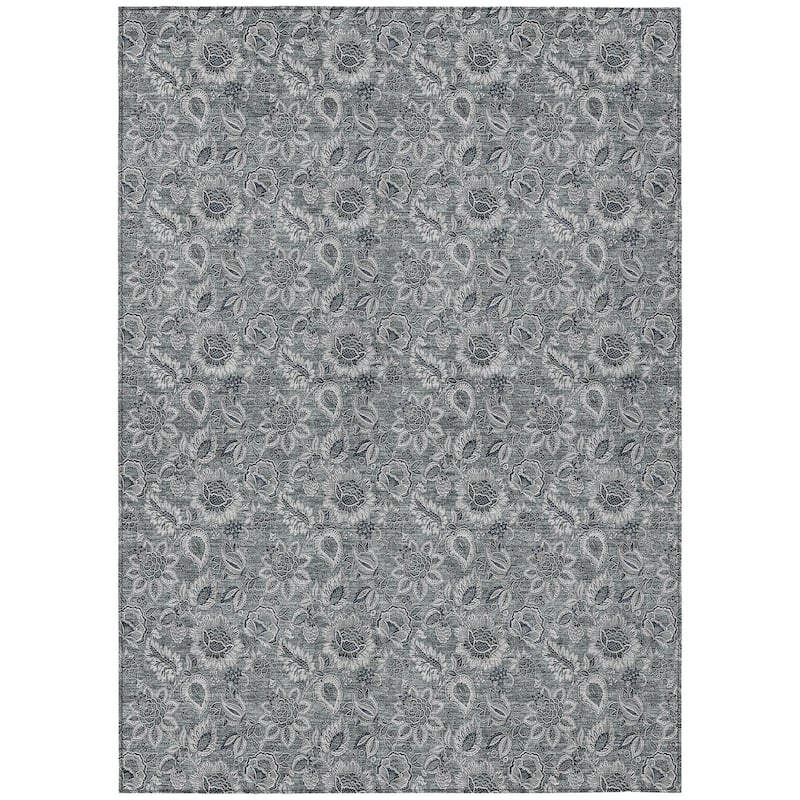 HomeRoots Floral Transitional Rectangle Outdoor Rug