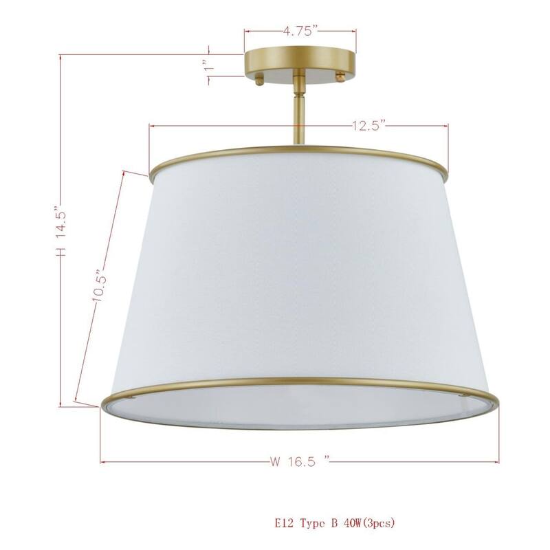 Elsa Semi-Flush Mount, White