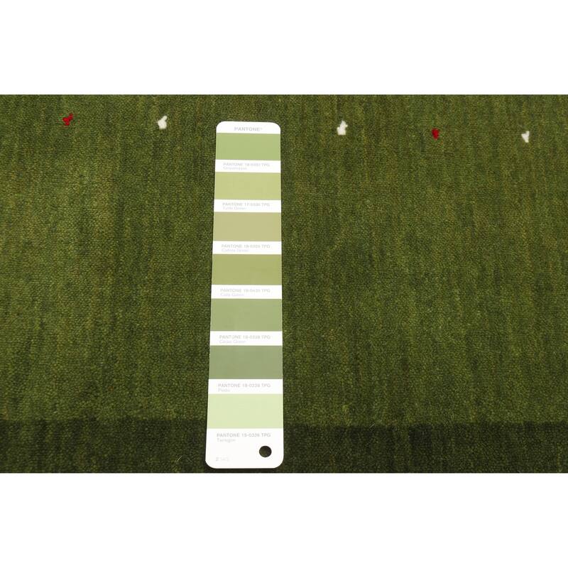 ECARPETGALLERY Hand Loomed Kashkuli Gabbeh Green Wool Rug - 5'3 x 7'6