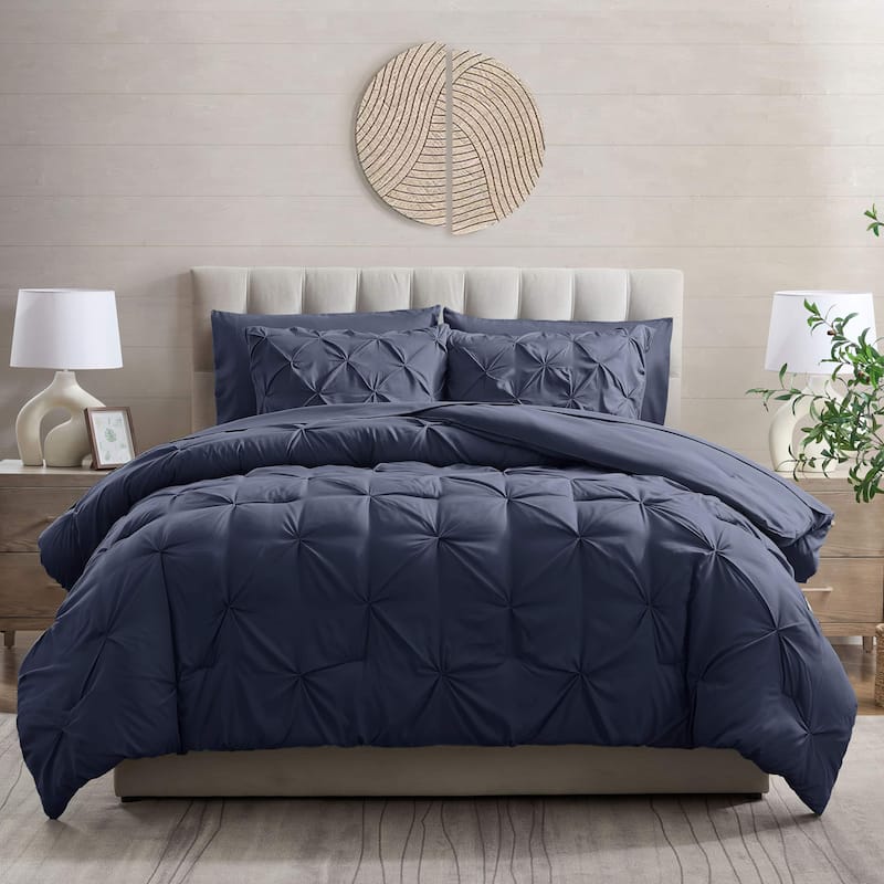 Empyrean Pinch Pleat Bed in a Bag - Twin XL - Navy