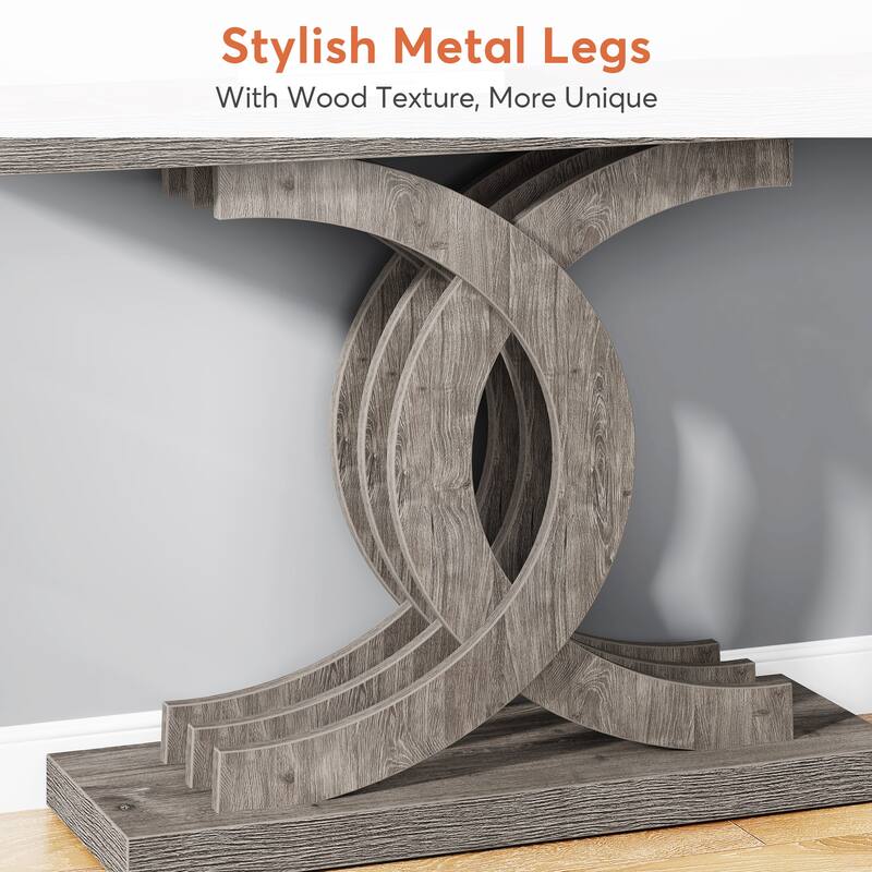 Console Table, Entryway Table with Geometric Legs, Sofa Table - 11.81"D x 39.37"W x 31.49"H