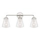 preview thumbnail 1 of 3, Voss 3 Light Polished Nickel Bathroom Vanity