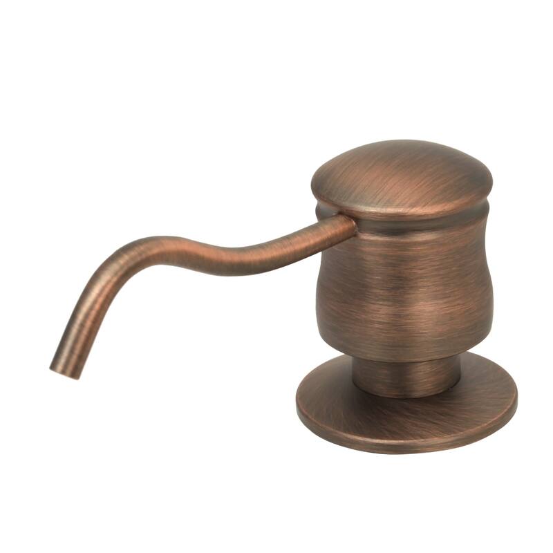 Built in Copper Soap Dispenser Refill from Top with 17 OZ Bottle - 3 Years Warranty - Antique Bronze