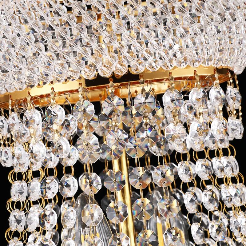 Crystal Chandelier French Empire Ceiling Light with LED Bulbs
