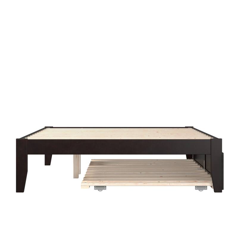 Colorado Full Platform Bed with Twin Trundle in Espresso