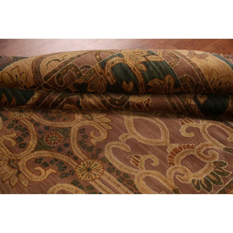 Brown Gold Art & Craft Oriental Area Rug Handmade Wool Carpet - 7'10"x 10'3"