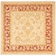 SAFAVIEH Anatolia Angeline Traditional Oriental Hand-spun Wool Rug - 8' x 8' Square - Ivory/Red